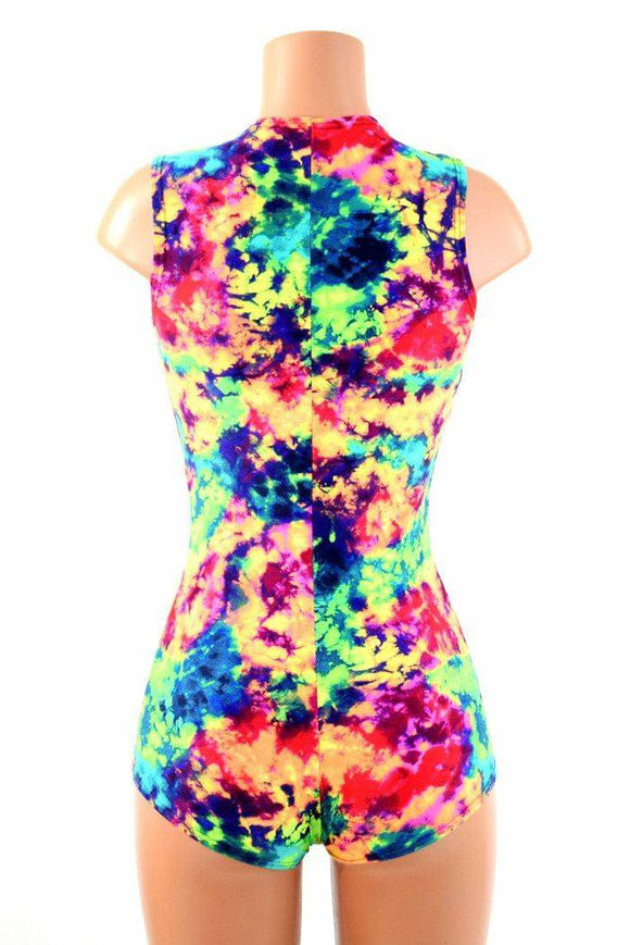 Acid Splash Sleeveless Romper - Coquetry Clothing