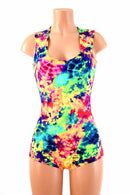 Acid Splash Sleeveless Romper - Coquetry Clothing