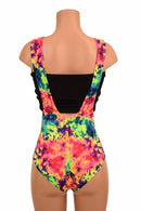 Acid Splash Suspender Romper - Coquetry Clothing