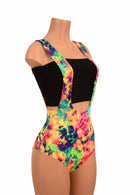 Acid Splash Suspender Romper - Coquetry Clothing