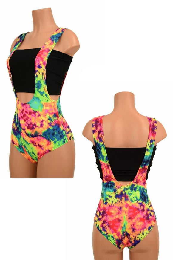 Acid Splash Suspender Romper - Coquetry Clothing