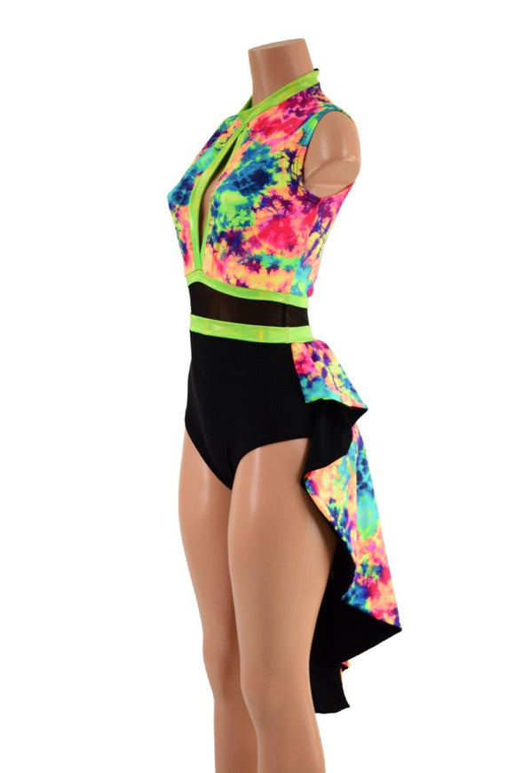 Acid Splash Tuxedo Back Romper - Coquetry Clothing