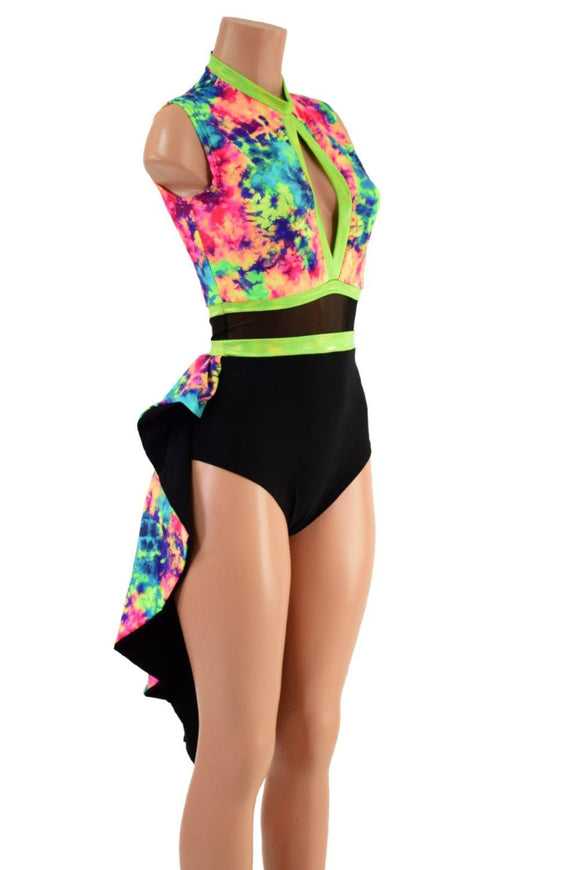 Acid Splash Tuxedo Back Romper - Coquetry Clothing