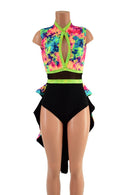 Acid Splash Tuxedo Back Romper - Coquetry Clothing