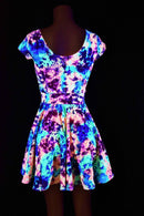 Acid Splash UV Glow Skater Dress - Coquetry Clothing