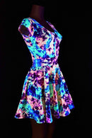 Acid Splash UV Glow Skater Dress - Coquetry Clothing