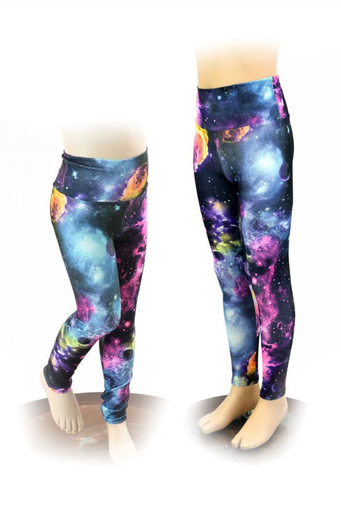 Kids UV Glow Galaxy Leggings - Coquetry Clothing