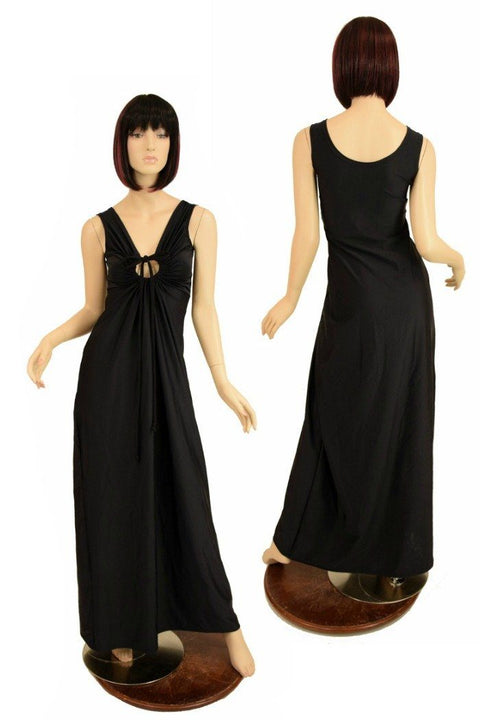 Smooth Black Grecian Gown - Coquetry Clothing