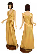 Gold Sparkly Grecian Gown - 1