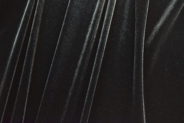 Black Stretch Velvet Fabric - 2