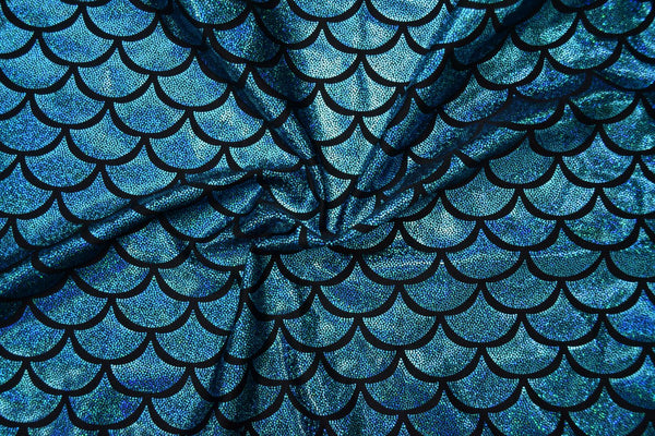 Turquoise Dragon Scale Fabric - 4