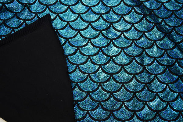 Turquoise Dragon Scale Fabric - 5