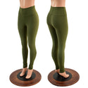 Army Green Soft Knit High Waist Leggings READY to SHIP - 1