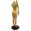 Asymetrical One Legged Catsuit with Mega Sharp Shoulder Sleeve - Coquetry Clothing