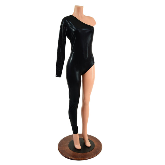 Asymmetrical Black Mystique Catsuit - Coquetry Clothing