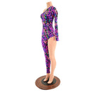 Asymmetrical Rainbow Leopard Catsuit - Coquetry Clothing