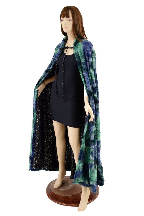 Atlantis Minky Faux Fur Full Length Cape - Coquetry Clothing