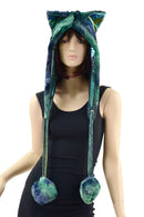 Atlantis Minky Faux Fur Kitty Ear Pom Pom Hood - Coquetry Clothing