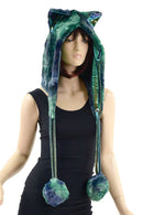 Atlantis Minky Faux Fur Kitty Ear Pom Pom Hood - Coquetry Clothing
