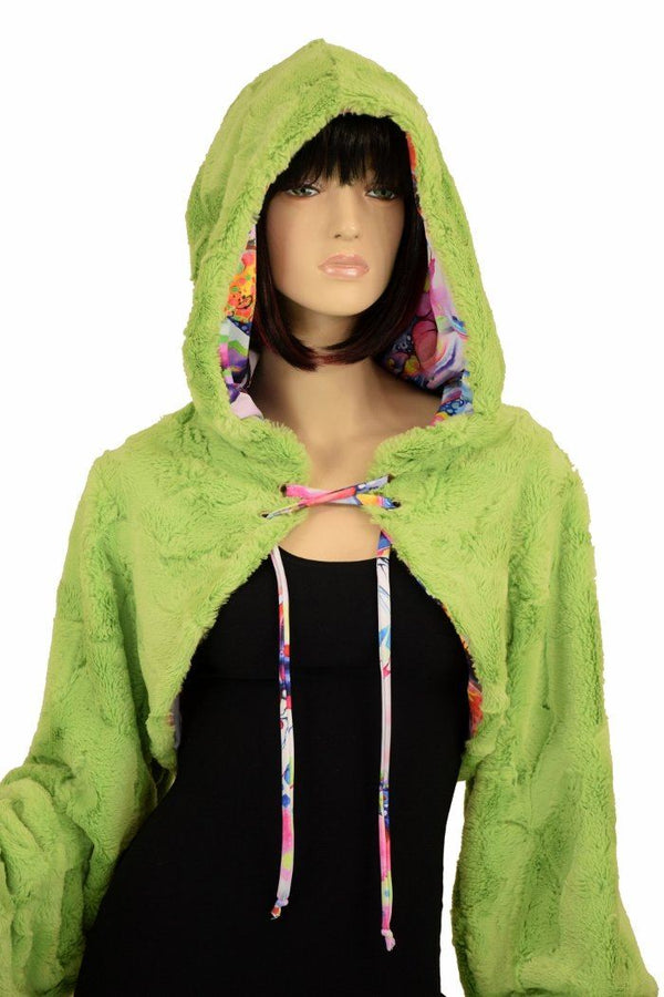 Avocado Balloon Sleeve Minky Shrug - 2