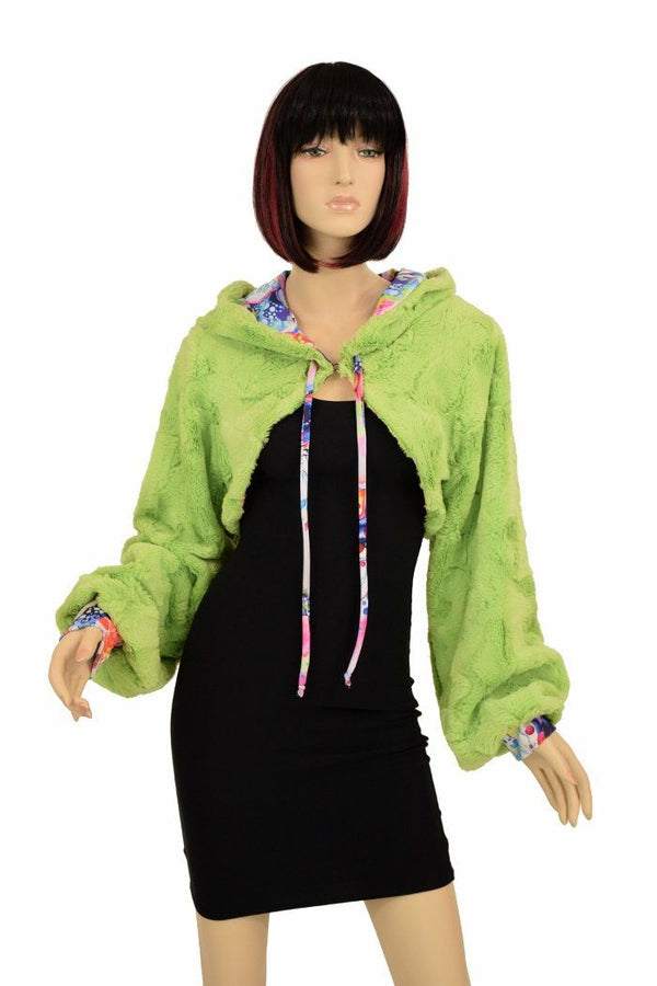 Avocado Balloon Sleeve Minky Shrug - 4