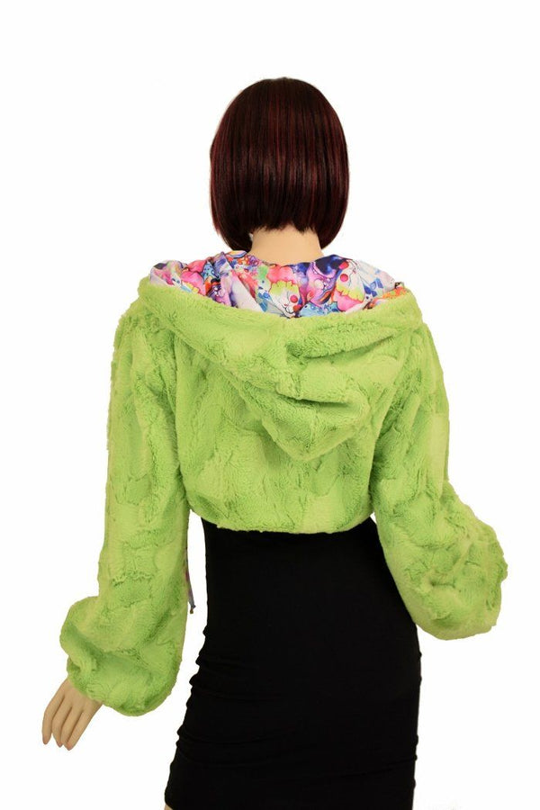 Avocado Balloon Sleeve Minky Shrug - 6