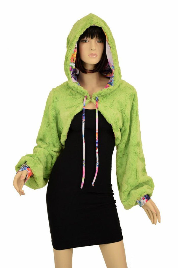 Avocado Balloon Sleeve Minky Shrug - 1
