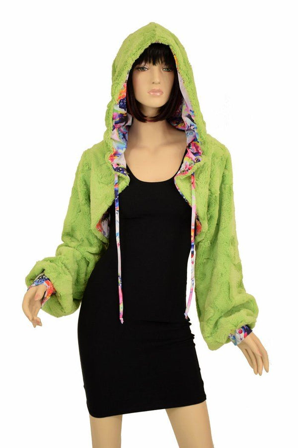 Avocado Balloon Sleeve Minky Shrug - 5