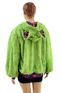 Avocado Minky Balloon Sleeve Long Banded Jacket with Fox Ears - 4