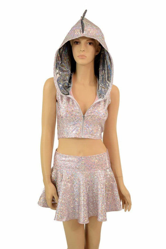 Baby Pink Dragon Zipper Hoodie Set - Coquetry Clothing