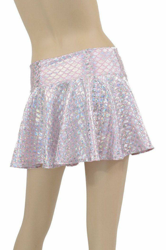 Baby Pink Mermaid Scale Rave Skirt - Coquetry Clothing