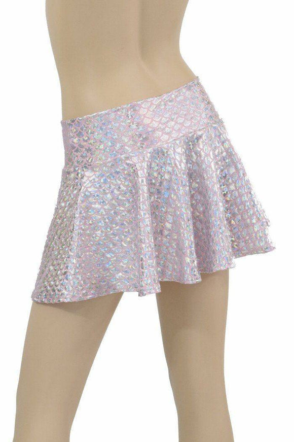 Baby Pink Mermaid Scale Rave Skirt - Coquetry Clothing