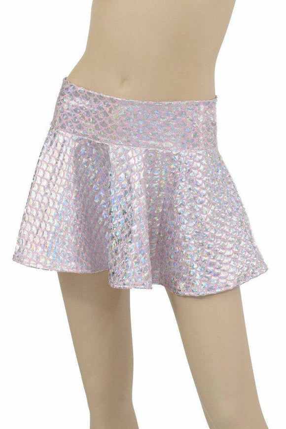 Baby Pink Mermaid Scale Rave Skirt - Coquetry Clothing