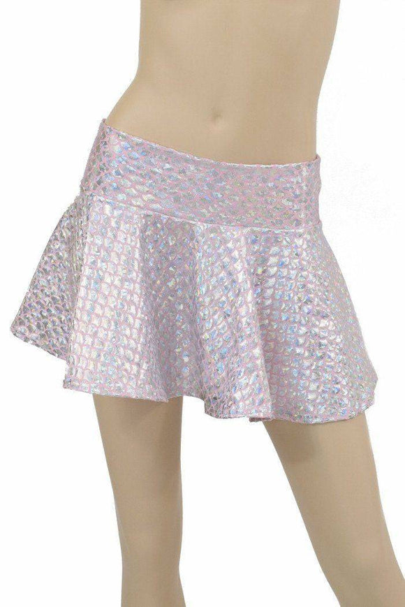 Baby Pink Mermaid Scale Rave Skirt - Coquetry Clothing