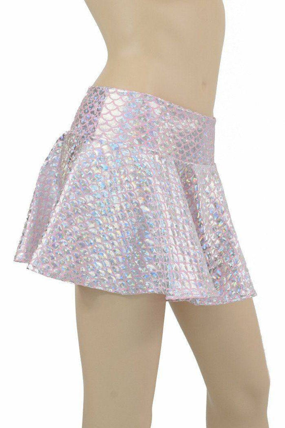 Baby Pink Mermaid Scale Rave Skirt - Coquetry Clothing