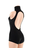 Backless Black Velvet Romper - Coquetry Clothing