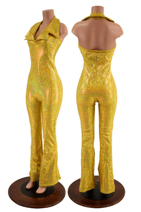 Backless Bootcut Catsuit with Showtime Collar - Coquetry Clothing