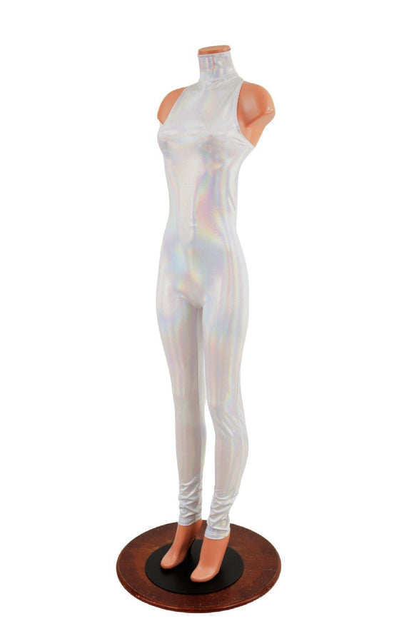 Backless Flashbulb Catsuit with Snap Back Turtleneck - Coquetry Clothing
