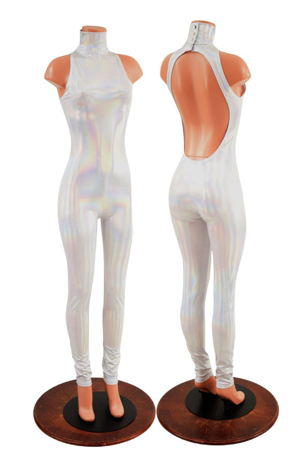 Backless Flashbulb Catsuit with Snap Back Turtleneck - 1