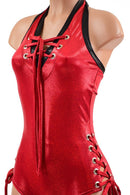 Backless Halter Style Lace Up Romper - Coquetry Clothing