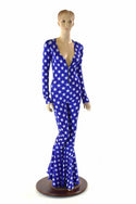 Bell Bottom Catsuit in Blue and White Stars - 2