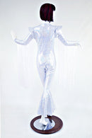 Bell Bottom Catsuit with 30" Long Fringe Arm Warmers - Coquetry Clothing