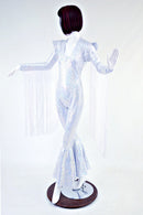 Bell Bottom Catsuit with 30" Long Fringe Arm Warmers - Coquetry Clothing