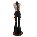 Bell Bottom Flare UFO Suit with Triple Cutouts and O - rings - Coquetry Clothing