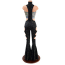 Bell Bottom Flare UFO Suit with Triple Cutouts and O - rings - Coquetry Clothing