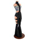 Bell Bottom Flare UFO Suit with Triple Cutouts and O - rings - Coquetry Clothing