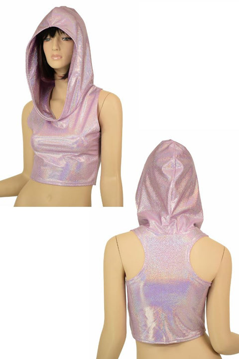 Lilac Racerback Crop Hoodie - Coquetry Clothing