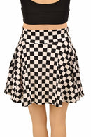 Black and White Checkered Pocket Skater Skirt - Coquetry Clothing