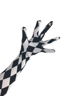 Black And White Diamond Print Gloves - Coquetry Clothing