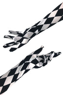Black And White Diamond Print Gloves - Coquetry Clothing